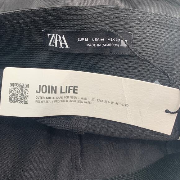 2/$30 ZARA Hi Rise Legging NEW Black Size M Leggings Shiny Workout Activewear - Picture 4 of 9